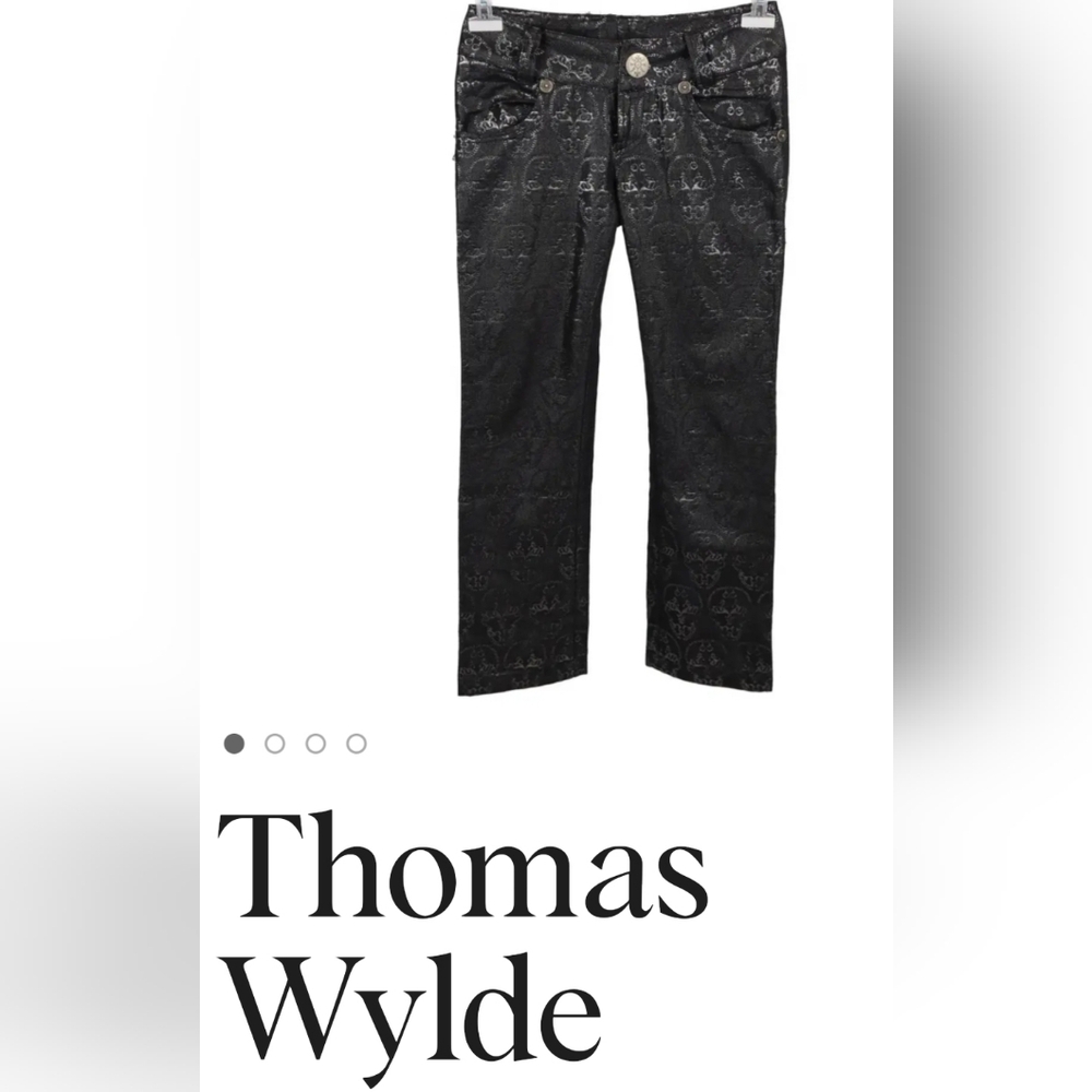 🕷Thomas Wylde satin spider print w/cool ankle snaps🤩 Rockstar style!